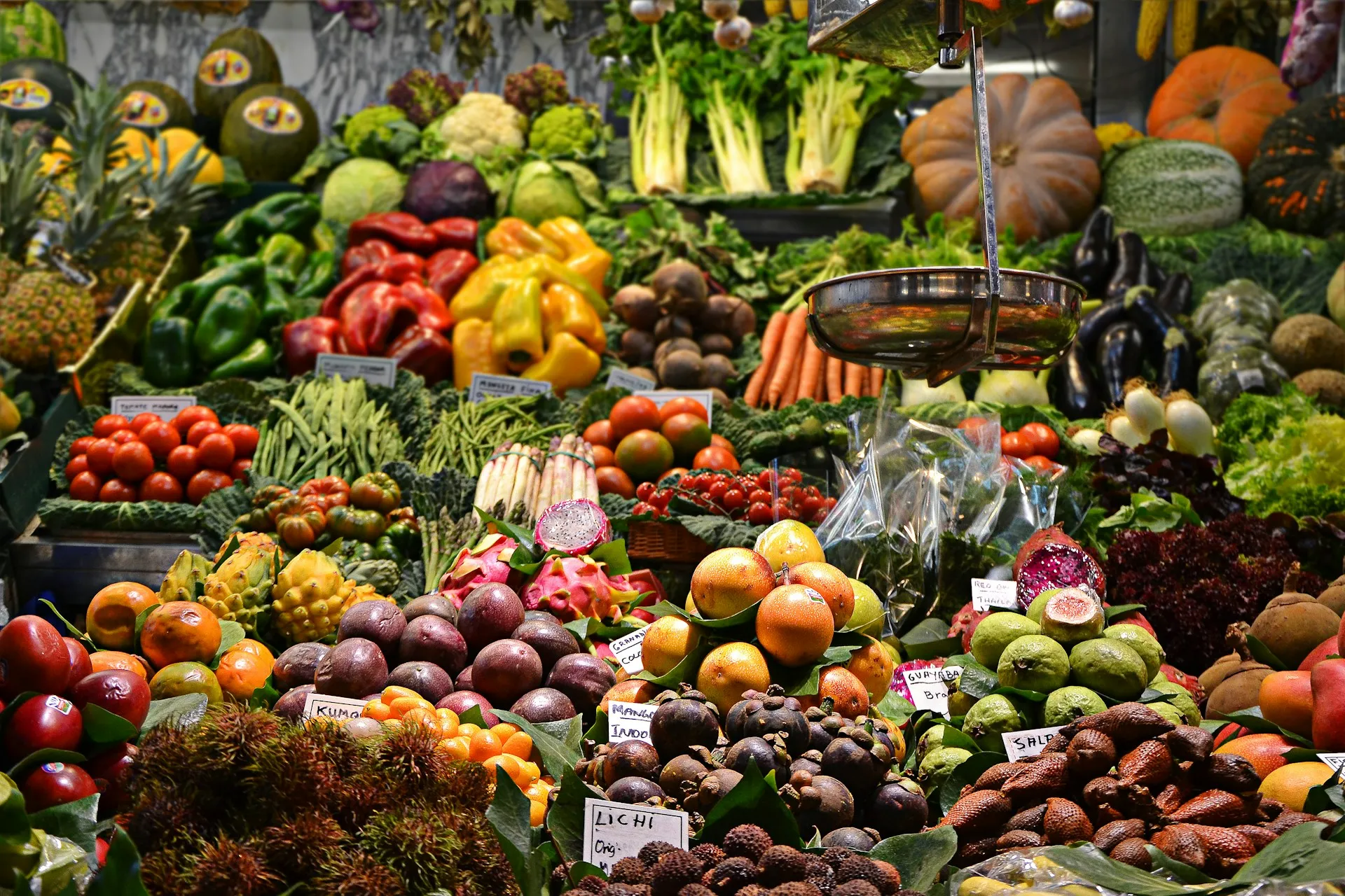Fresh produce at a grocery store